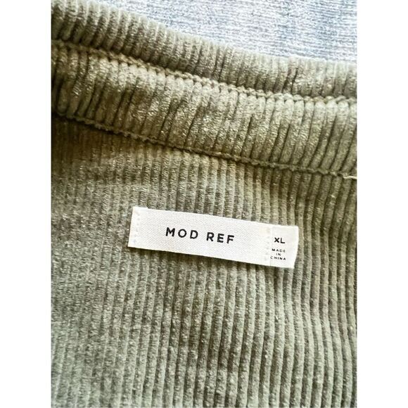 Mod Ref Olive Green Corduroy Button Front Shirt Jacket Shacket Women's XL - Picture 3 of 6